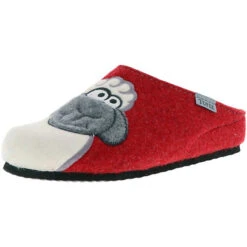 Damen Hausschuhe Pantoffeln Naturwollfilz (Schaf) Rot - Rot