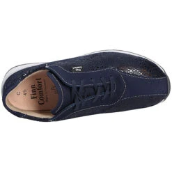 Finn Comfort Damen Comfort Schnürschuh Komfort-Halbschuhe - Blau -Schuhgeschäft 14258911 08