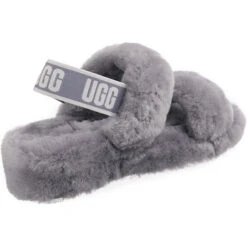 Ugg W Oh Yeah Lammfell-Hausschuhe - Grau -Schuhgeschäft 17851251 05