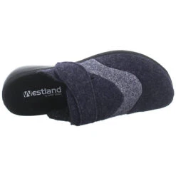 Westland Damen Hausschuhe Slipper Korsika 308 Hausschuh Gemütlich Puschen Textil Uni Hausschuhe - Blau -Schuhgeschäft 22346584 05