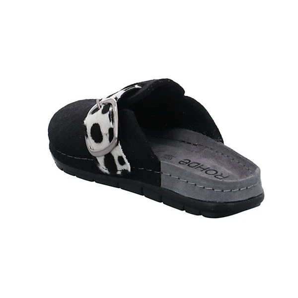 Rohde Damen Hausschuhe Slipper Hausschuh Gemütlich Puschen Textil Animal Print Hausschuhe - Schwarz 6 Rohde Damen Hausschuhe Slipper Hausschuh Gemütlich Puschen Textil Animal Print Hausschuhe - Schwarz – Bild 4