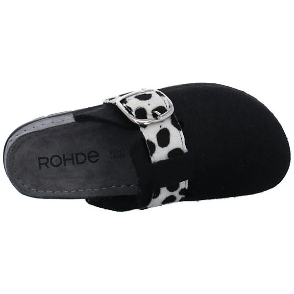Rohde Damen Hausschuhe Slipper Hausschuh Gemütlich Puschen Textil Animal Print Hausschuhe - Schwarz 7 Rohde Damen Hausschuhe Slipper Hausschuh Gemütlich Puschen Textil Animal Print Hausschuhe - Schwarz – Bild 5