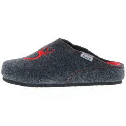 Damen Hausschuhe Pantoffeln Pantoletten Slipper Naturwollfilz (Herz) Anthrazit - Anthrazit -Schuhgeschäft 23336901 05