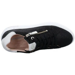 Salamander Damen Schnürhalbschuhe Lucina Schnürschuh Freizeit Sport Schuhe Veloursleder Bedruckt Schnürschuhe - Schwarz -Schuhgeschäft 24044240 06
