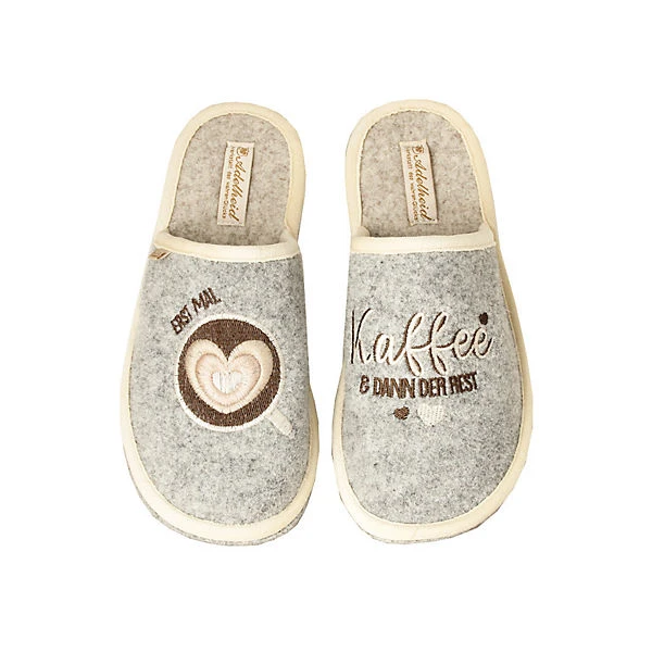 Erst Mal Kaffee Filzpantoffel - Grau 3 Erst Mal Kaffee Filzpantoffel - Grau