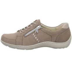 Damen Schnürhalbschuhe Henni Schnürschuh Freizeit Sport Schuhe Nubukleder Uni Schnürschuhe - Beige -Schuhgeschäft 25147734 02
