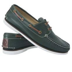 Herren Bootsschuhe Fakarava Grün Leder -Schuhgeschäft 27312990 05