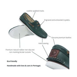 Herren Bootsschuhe Fakarava Grün Leder -Schuhgeschäft 27312990 08