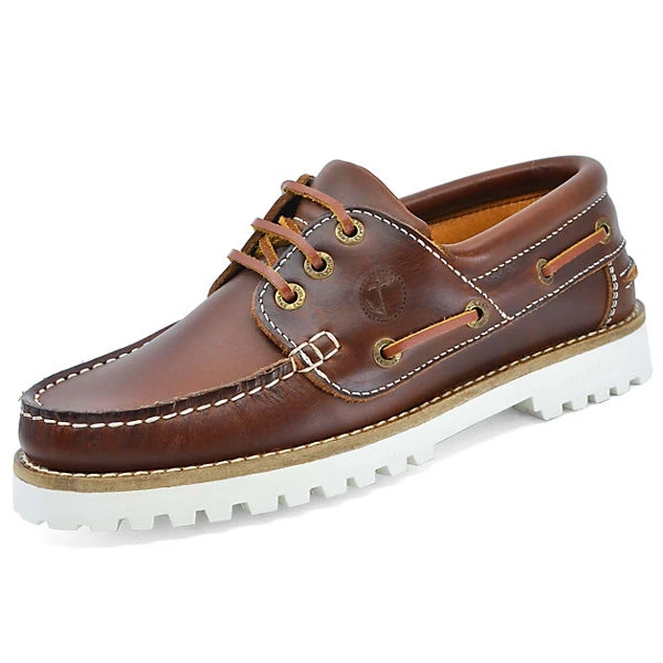 Damen Bootsschuhe Alankuda Leder Braun Und Weiß - Braun 3 Damen Bootsschuhe Alankuda Leder Braun Und Weiß - Braun