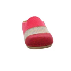 Fischer Damen Hausschuhe Slipper Sarah Hausschuh Gemütlich Puschen Textil Gestreift Hausschuhe - Pink -Schuhgeschäft 28524406 03