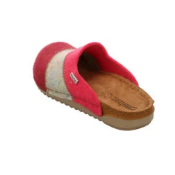 Fischer Damen Hausschuhe Slipper Sarah Hausschuh Gemütlich Puschen Textil Gestreift Hausschuhe - Pink -Schuhgeschäft 28524406 07