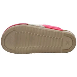 Fischer Damen Hausschuhe Slipper Sarah Hausschuh Gemütlich Puschen Textil Gestreift Hausschuhe - Pink -Schuhgeschäft 28524406 09