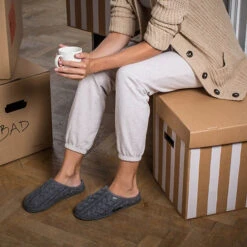 Giesswein Mädchen Und Jungen Hausschuhe/Clogs Geschlossene Hausschuhe - Grau -Schuhgeschäft 7274203 07